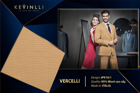 Jp910/1 Vercelli CVM - Vải Suit 95% Wool - Da Cam Trơn